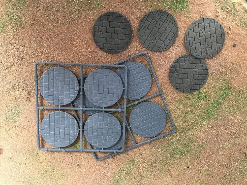 60 mm Round Paved Effect Plastic Bases (8) - Renedra Limited