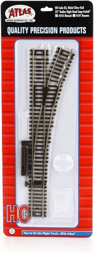 Atlas Model Railroad 545 HO Code 83 22" Radius Manual Snap Switch Right