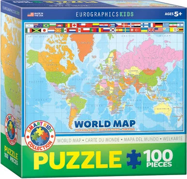 Eurographics 6100-1271 World Map 100 Piece Puzzle