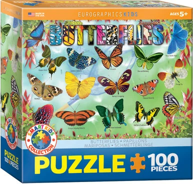 EuroGraphics 6100-5485 Garden Butterflies, 100-Piece Puzzle