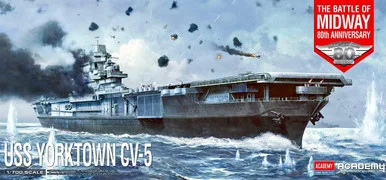 Academy Models 14229 USS Yorktown CV-5 Battle of Midway Aircraft Carrier 1/700 Scale Model Kit