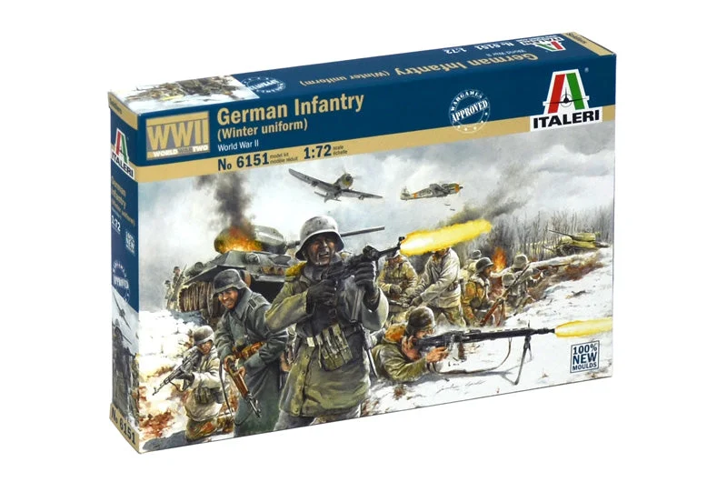 German Infantry WWII (Winter Uniform) 1/72 Scale Plastic Figures - Italeri