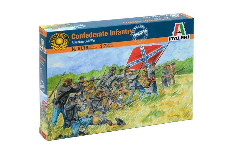 American Civil War Confederate Infantry 1/72 Scale Plastic Figures - Italeri