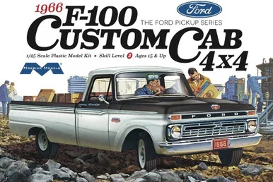 Moebius Models 1236 1966 Ford F100 Custom Cab 4x4 Pickup Truck 1/25 Scale Model Kit