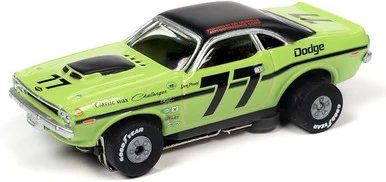 Auto World SC357-1G Thunderjet Ultra-G Sam Posey 1970 Green Dodge Challenger HO Scale Slot Car