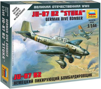 Zvezda 6123 German JU-87 B2 Stuka Dive Bomber 1/144 Scale Model Kit