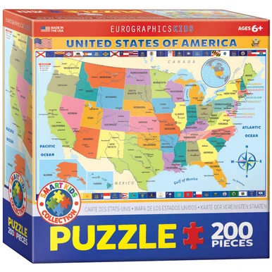 EuroGraphics 6200-0651 Map of the US 200-Piece Puzzle