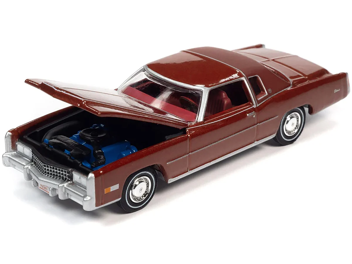 1975 Cadillac Eldorado Firethorn Red Metallic with Rear Section of Roof Matt Dark Red "Luxury Cruisers" Limited Edition to 14910 pieces Worldwide 1/64 Diecast Model Car by Auto World - Autoworld