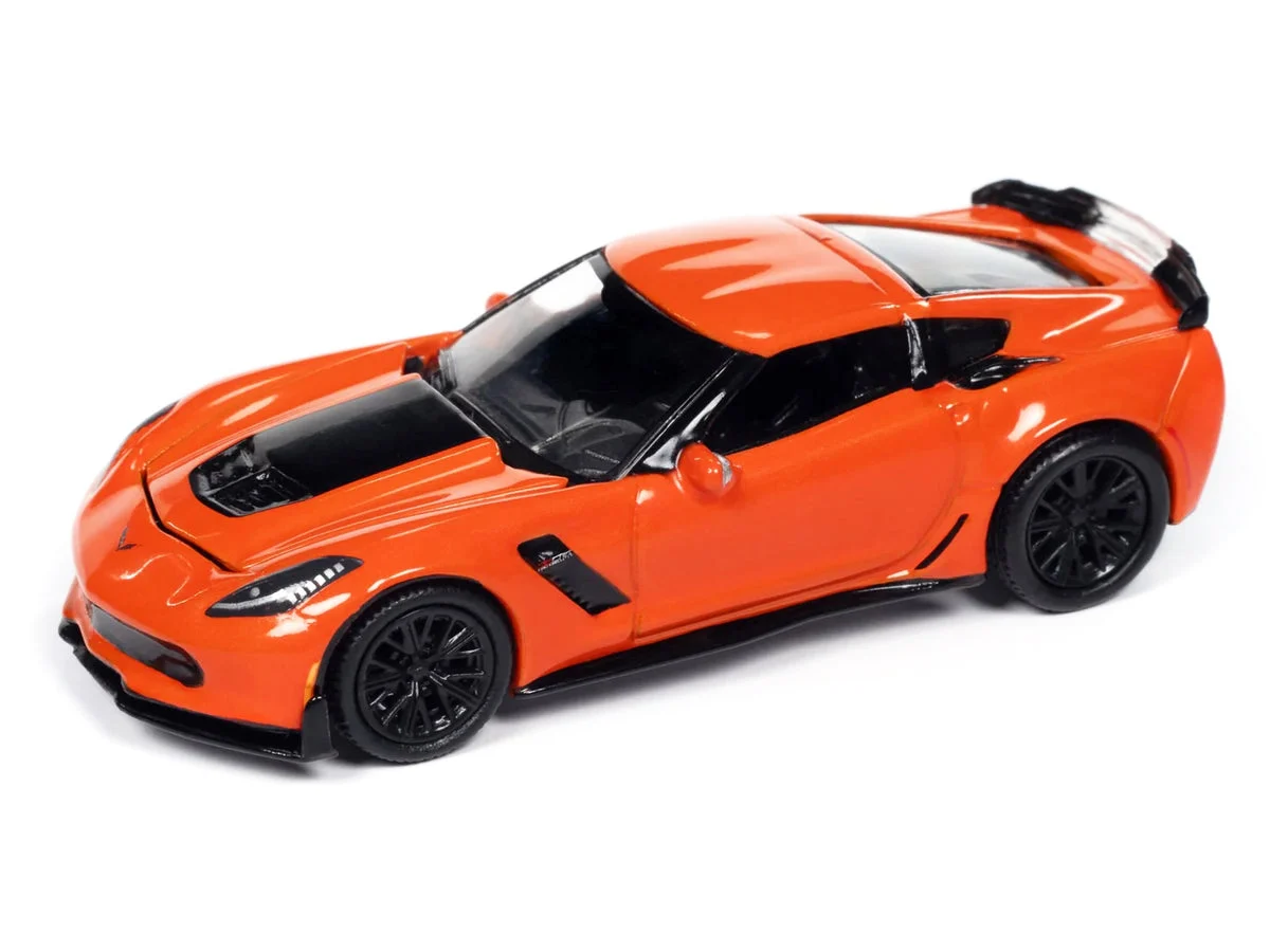 2019 Chevrolet Corvette Z06 Sebring Orange with Black Hood "Sports Cars" Series 1/64 Diecast Model Car by Auto World - Autoworld