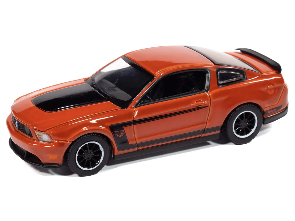 2012 Ford Mustang Boss 302 Competition Orange with Black Accents "Modern Muscle" Series 1/64 Diecast Model Car by Auto World - Autoworld