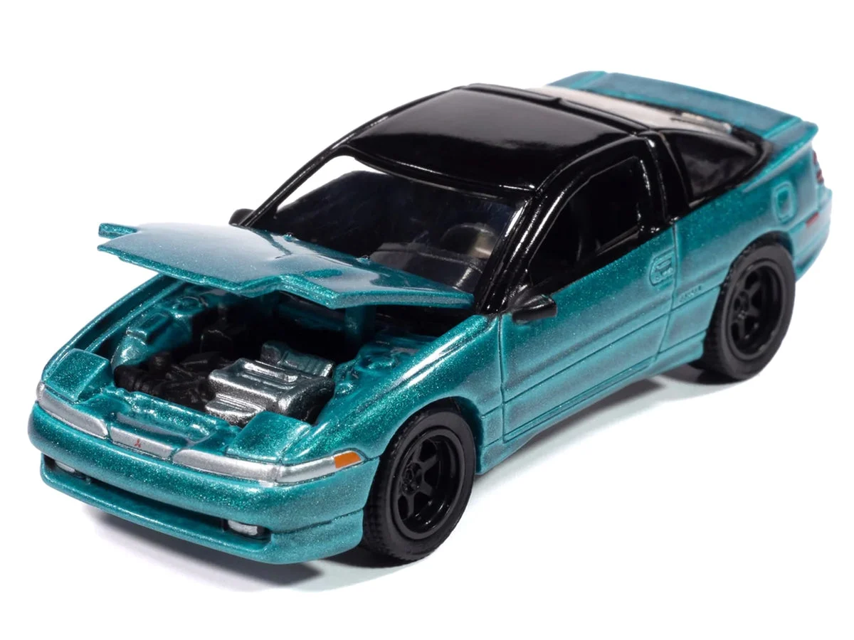 1991 Mitsubishi Eclipse GSX Tennessee Blue Metallic with Black Top "Import Legends" Series 1/64 Diecast Model Car by Auto World - Autoworld