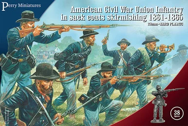 ACW120 American Civil War Union Infantry in sack coats skirmishing 1861-65