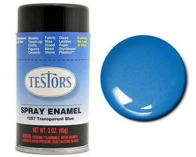 Testors 1257 Transparent Blue Enamel Spray 3oz
