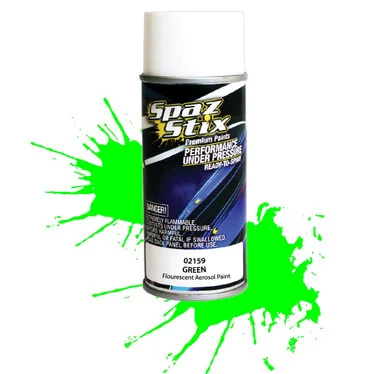 Spaz Stix 02159 Green Fluorescent Aerosol Paint 3.5oz