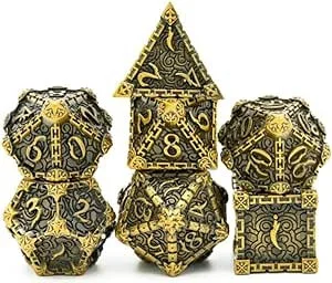 Foam Brain Games 4151 Dagger of Venom: Golden - Metal RPG Dice Set