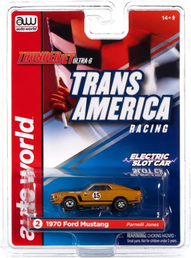 Auto World SC357-2O Thunderjet Ultra-G 1970 Orange Ford Mustang HO Scale Slot Car
