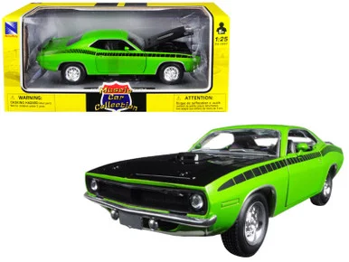 New Ray Toys 71873A 1970 Plymouth Cuda Green 1/25 Scale Die-Cast Model