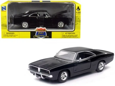 New Ray Toys 71893B 1969 Dodge Charger R/T Black 1/25 Scale Die-Cast Model