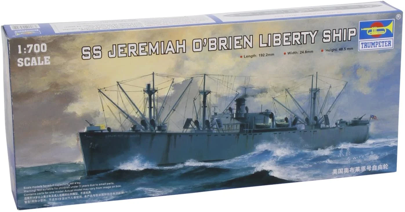 SS Jeremiah O’Brien WWII Liberty Ship, 1:700 Scale Model Kit - Trumpeter