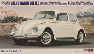 Hasegawa HC3 21203 1967 VW Beetle Car 1/24 Scale Model Kit
