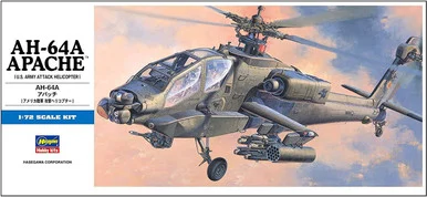 Hasegawa D6 00436 AH-64A Apache Helicopter 1/72 Scale Model Kit