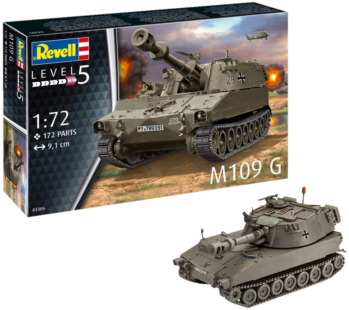 M109 G German Self Propelled Howitzer 1/72 Scale Model Kit - Revell Germany