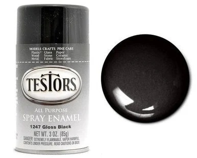 Testors 1247 Black Enamel Spray 3oz
