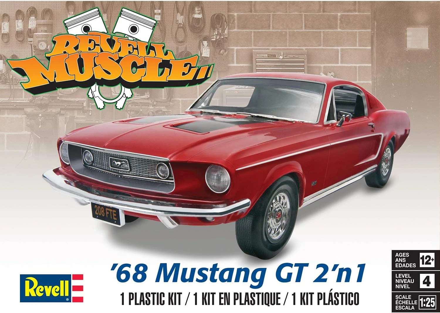 Ford 1968 Mustang GT (2 In 1) 1:25 Scale Model Kit - Revell