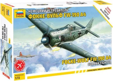 Zvezda 7304 German Focke-Wulf FW-190 A4 Fighter 1/72 Scale Model Kit