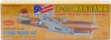 Guillows 501 Curtiss P-40 Warhawk Flying Tiger 1/30 Scale Balsa Wood Model Kit