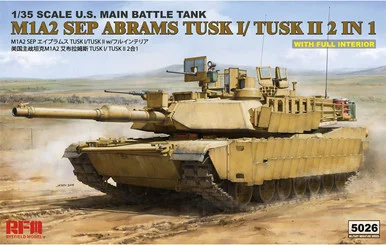 Rye Field Models 5026 1/35 M1A2 SEP Abrams Tusk I/II US Main Battle Tank w/Full Interior - RyeField Models