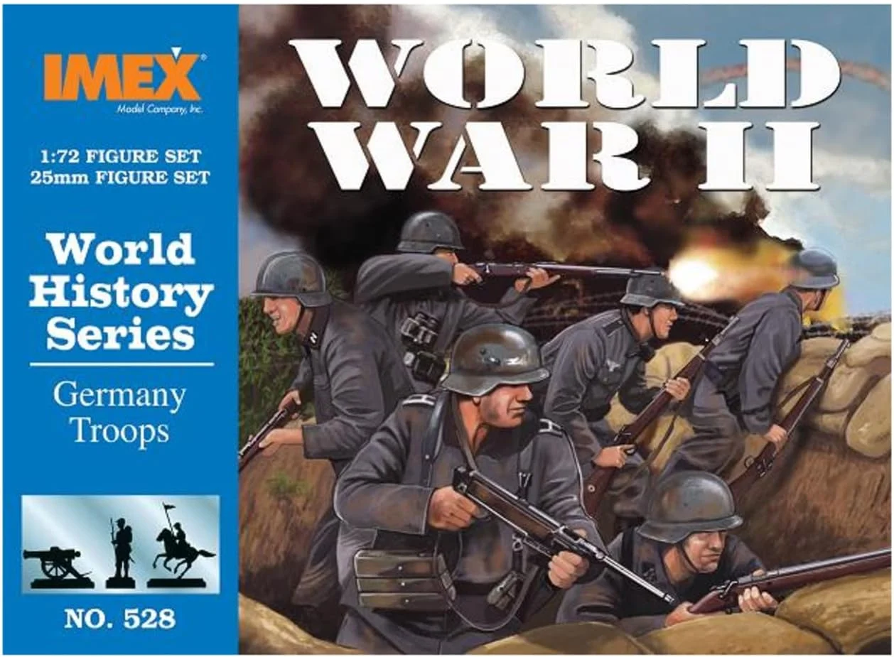 World War II German Troops, 1/72 Scale Plastic Figures - IMEX