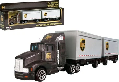 Daron Worldwide Trading RT4345 UPS Die Cast Tractor w/ Trailers - Runway 24
