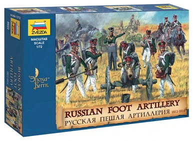 Zvezda 8022 Russian Foot Artillery 1812-14 1/72 Scale Figures Kit