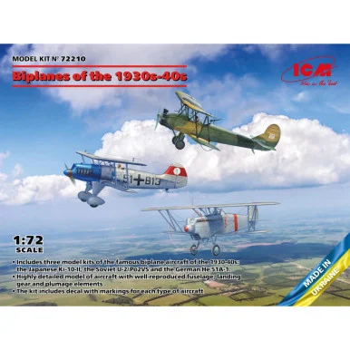 1/72 BIPLANE 1930 1940S HE51A1 KI10II U2 PO 2VS - 72210