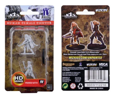 Wizkids 72597 Pathfinder Deep Cuts Unpainted Miniatures: Human Female Fighter