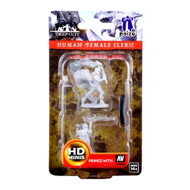 Wizkids 72601 Pathfinder Deep Cuts Unpainted Miniatures: Human Female Cleric