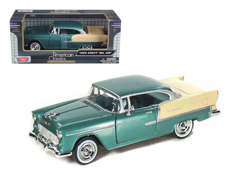 Top-Pick | 1955 Chevrolet Bel Air Green 1/24 Diecast Model Car by Motormax
