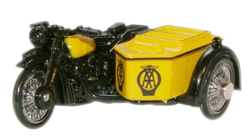 BSA Motorcycle w/ Sidecar Automobile Association Livery,1:76 (OO) Diecast Scale Model - Oxford Diecast