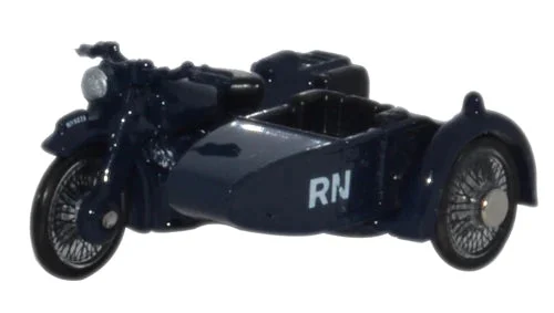 BSA Motorcycle w/ Sidecar Royal Navy Livery, 1:76 (OO) Scale Diecast Model - Oxford Diecast