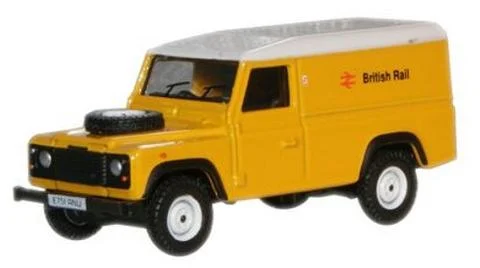 Land Rover Defender British Rail Livery 1987 1:76 (OO) Scale Diecast Model - Oxford Diecast