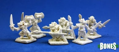 Reaper Miniatures 77010 Kobolds (Bloodscale)(6) 25mm Figures - Reaper Bones