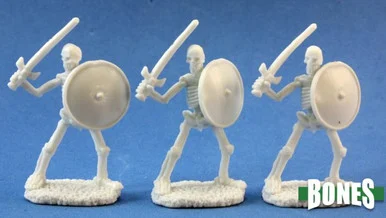 Reaper Miniatures 77017 Skeletal Swordsman (3) 25mm Figures - Reaper Bones