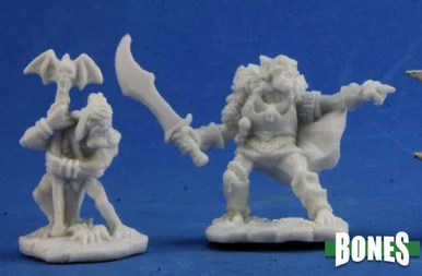 Reaper Miniatures 77349 Goblin Command (2) 25mm Figures - Reaper Bones