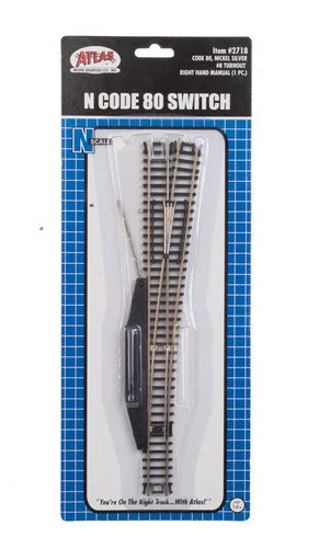 Atlas Model Railroad 2718 N Code 80 #8 Right Hand Turnout