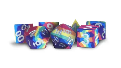 Metallic Dice Games 784 Sharp Edge Silicone Rubber Dice Set: Rainbow 16mm