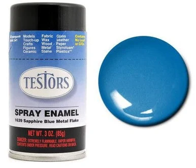 Testors 1639 Sapphire Blue Metal Flake Enamel Spray 3oz