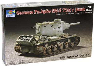 Trumpeter 7266 1/72 German PzKpfm KV2 754(r) Tank