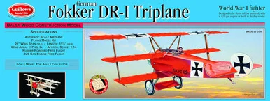 Guillows 204 Fokker DR-1 Triplane 1/14 Scale Balsa Wood Model Kit