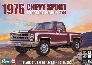 Revell 85-4486 1976 Chevy Sport Stepside Pickup 4x4 1/24 Scale Model Kit